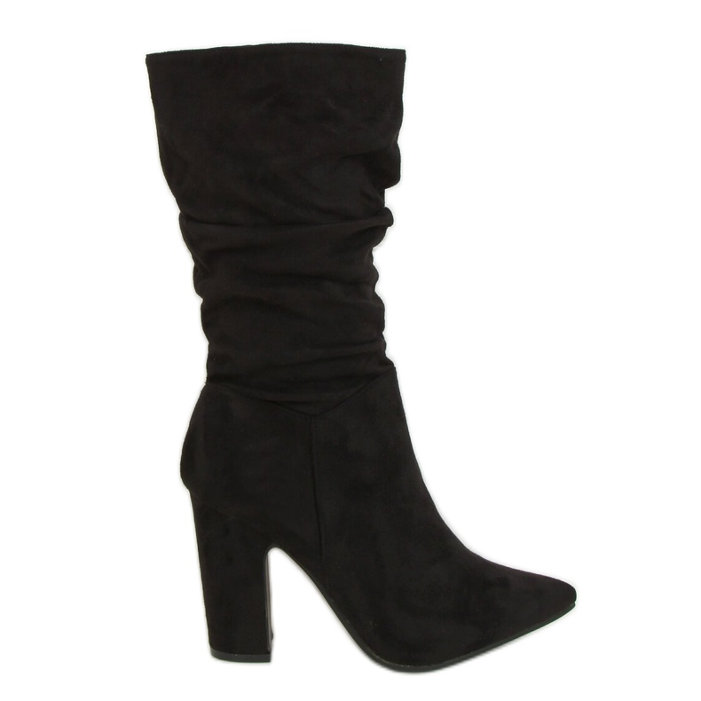 Black high heels boots D7510 Black
