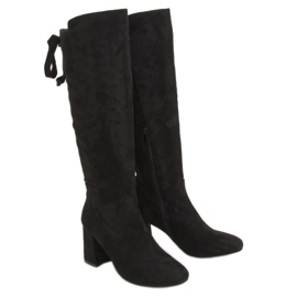 Black high-heeled boots J19-65 Black