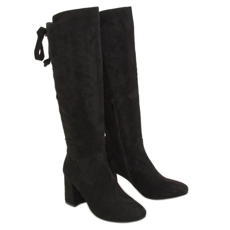 Black high-heeled boots J19-65 Black