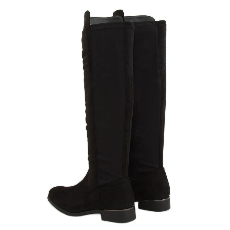 Riding boots with a flexible upper black B0-281 Black