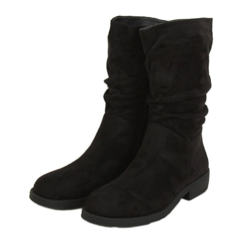 Black women's short boots CH1908 Black