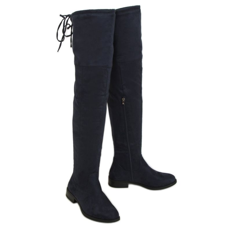 MR-1 Navy navy blue musketeer boots