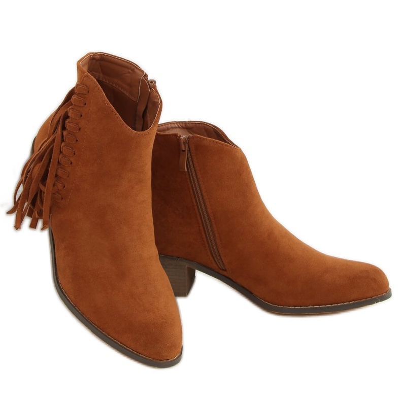 Boots with fringes camel 100-113B0-2 Camel brown multicolored