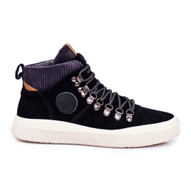 Men's Sneakers Leather Big Star Black GG174330 Men's Sneakers Leather Big Star Black GG174330