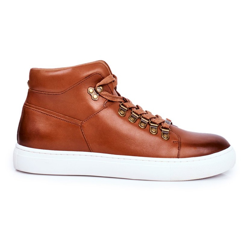 Men's Leather Sneakers GOE Brown GG1N3011 Men's Leather Sneakers GOE Brown GG1N3011