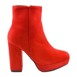 Red suede ankle boots on the Skye post Red suede ankle boots on the Skye post