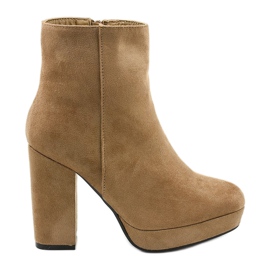 Beige suede ankle boots on the Skye post Beige suede ankle boots on the Skye post