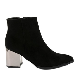 BM Black ankle boots made of Astihusa eco-suede BM Black ankle boots made of Astihusa eco-suede