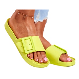 Women's Slippers Big Star with a Green Buckle FF274A390