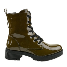 Green lacquered Slider boots