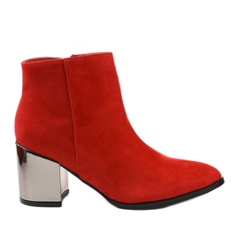 Red ankle boots made of Astihusa eco-suede Red ankle boots made of Astihusa eco-suede