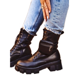S.Barski Women's Boots On The Platform Black Warmed Verdem