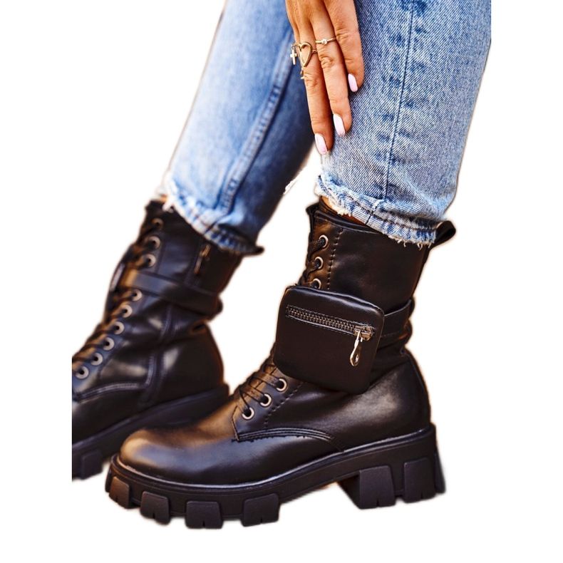 S.Barski Women's Boots On The Platform Black Warmed Verdem