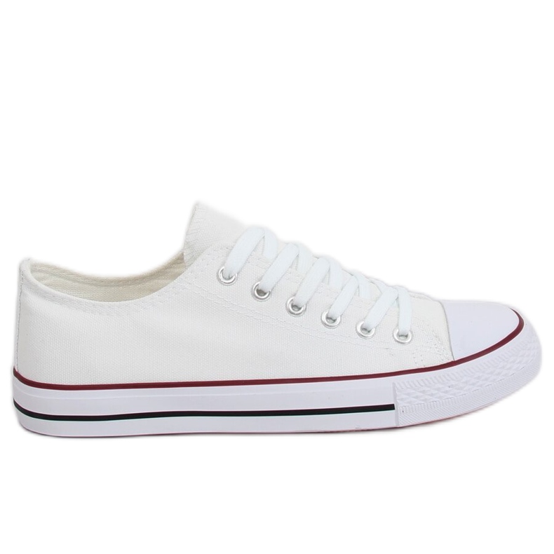 White classic women's sneakers JD05P WHITE / RED