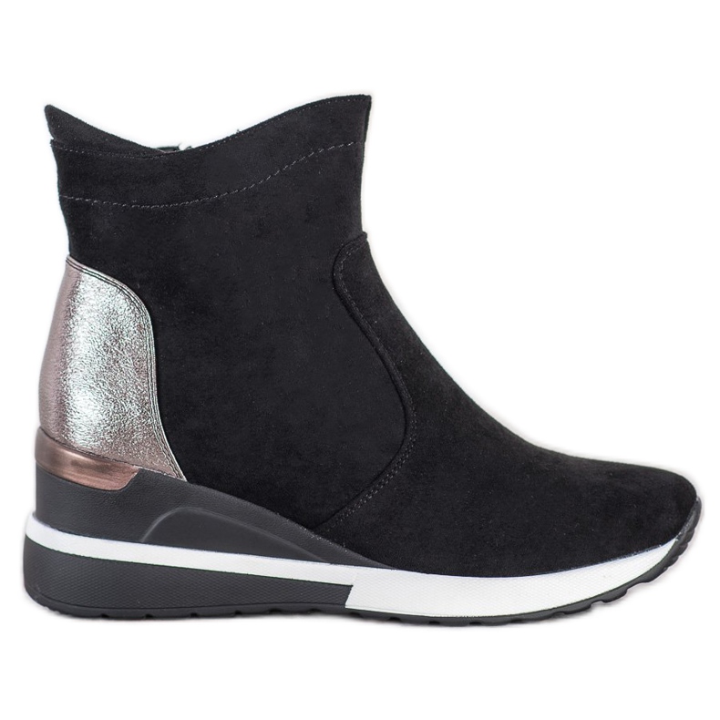 VINCEZA wedge boots black