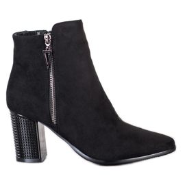 Suede boots with a zipper VINCEZA black