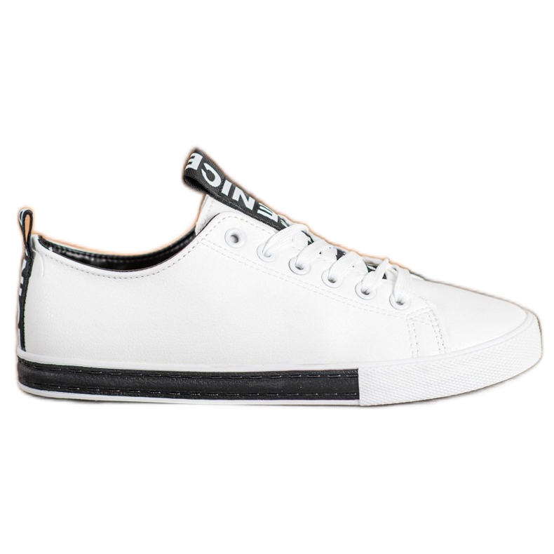 SHELOVET Eco Leather Sneakers white black