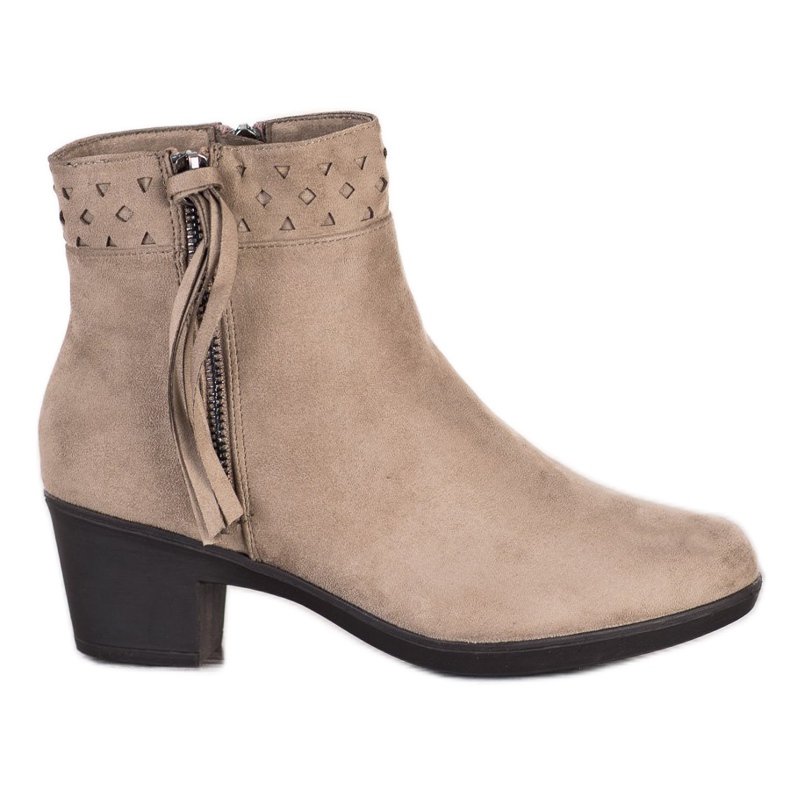 Kylie Beige boots with fringes