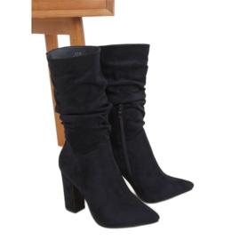Navy blue high boots D7510 D.BLUE