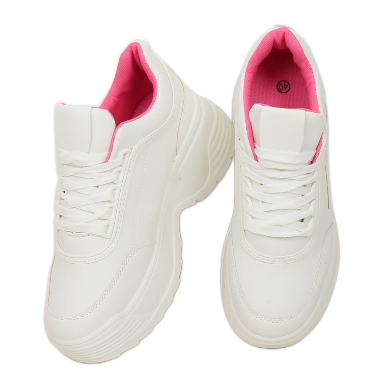 High sole white LA78P Fushia sports shoes pink High sole white LA78P Fushia sports shoes pink