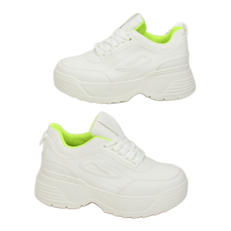 White LA78P Yellow high sole sports shoes