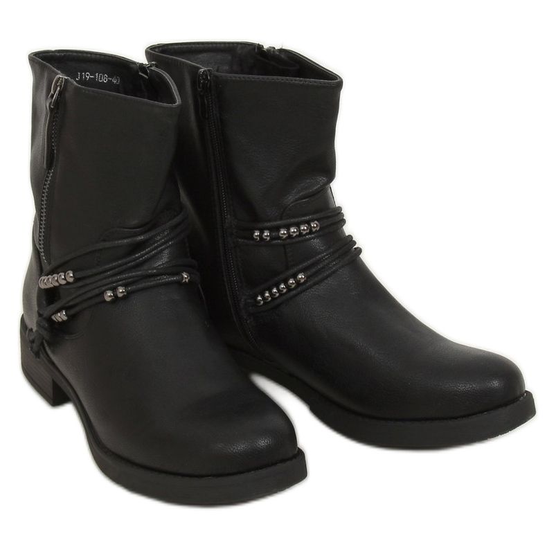 Black military boots J19-108 Black