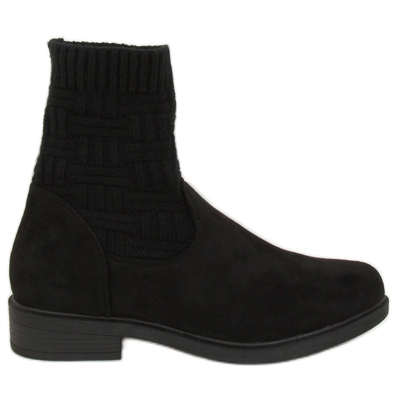 Boots with a sweater uppers black E2100 Black II Genre