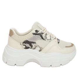 Women's beige sports shoes BL195P Beige