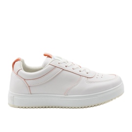 White sneakers with pink inserts KK-203