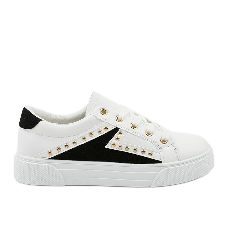 White classic sneakers with rhinestones A88-69 black