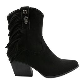 Black suede cowboy boots from Lamimeila