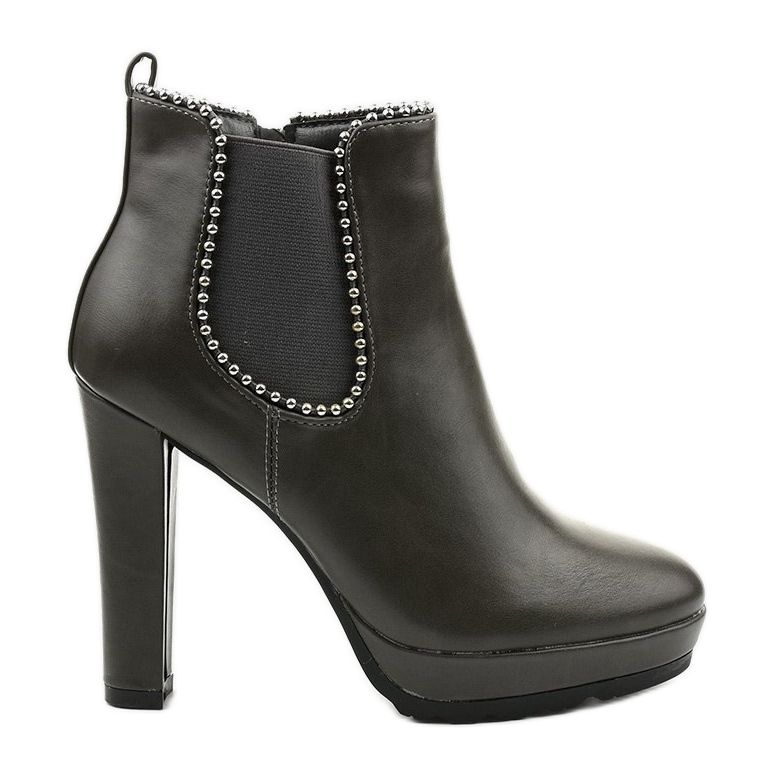 Gray boots on the post with a zipper and Circus elastic grey