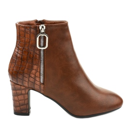Brown ankle boots in eco-leather Caffton