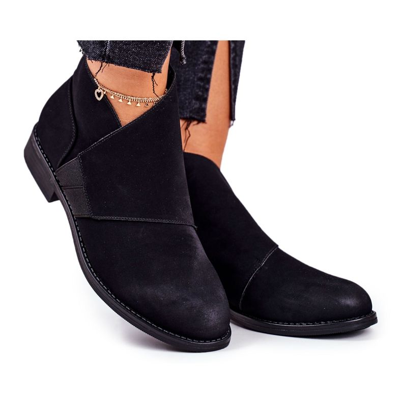 S.Barski Women's Boots Warm Chelsea Boots Flat Heel Black Sirro