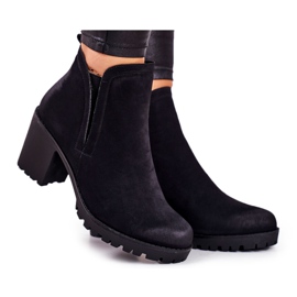 S.Barski Women's Boots On Heel Warm Black Veronica