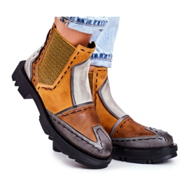 Women's Leather Jodhpur boots Maciejka Yellow 04634