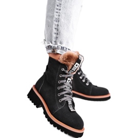 Women's Boots Suede Big Star Gray GG274903 black Women's Boots Suede Big Star Gray GG274903 black