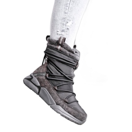 Women's snow boots Big Star Gray GG274629 grey Women's snow boots Big Star Gray GG274629 grey