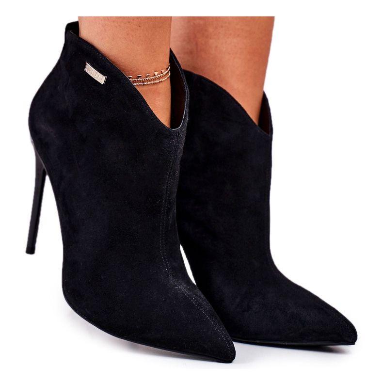 GOE Women's Boots On High Heel Suede Black GG2N3033 GOE Women's Boots On High Heel Suede Black GG2N3033