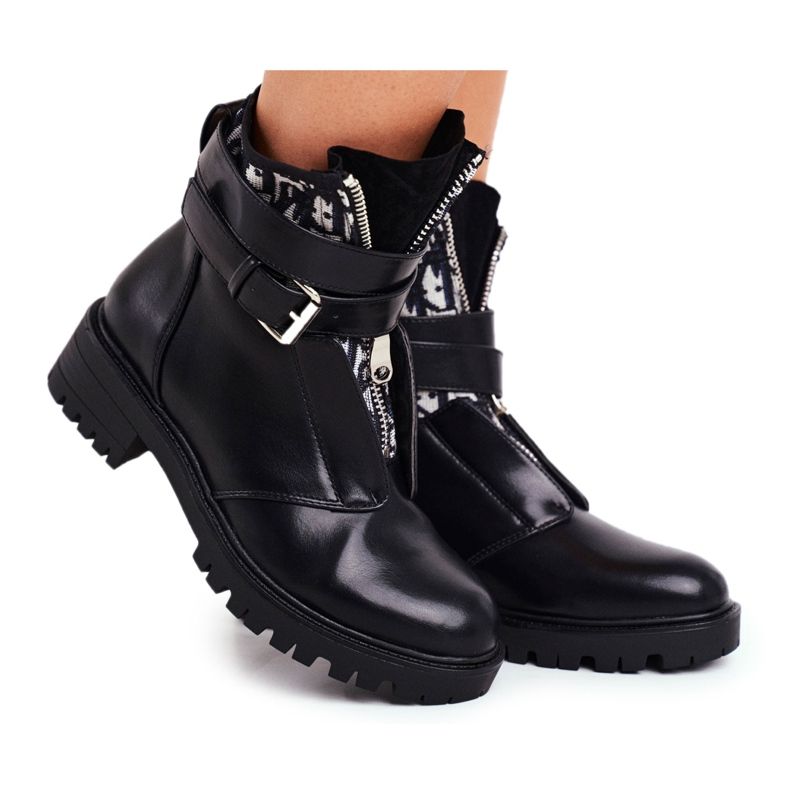 PS1 Black Joyce women's boots with a belt