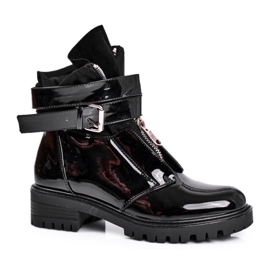 SEA Women's Boots with a strap Lacquered Black Joyce
