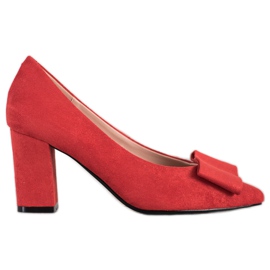 W. Potocki Glitter Pumps With A Bow red W. Potocki Glitter Pumps With A Bow red