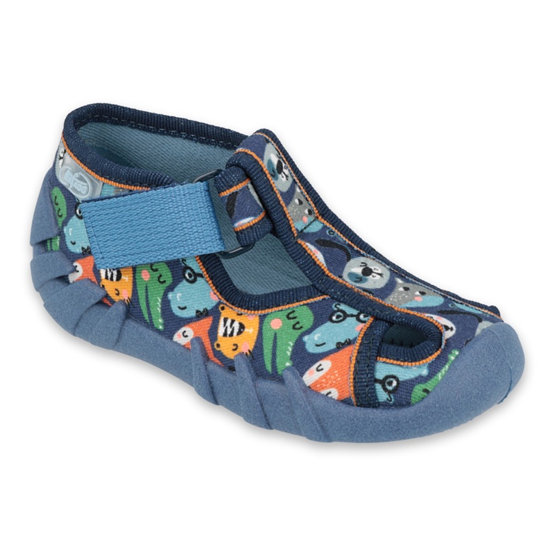 Befado children's shoes 190P101 navy blue blue multicolored green