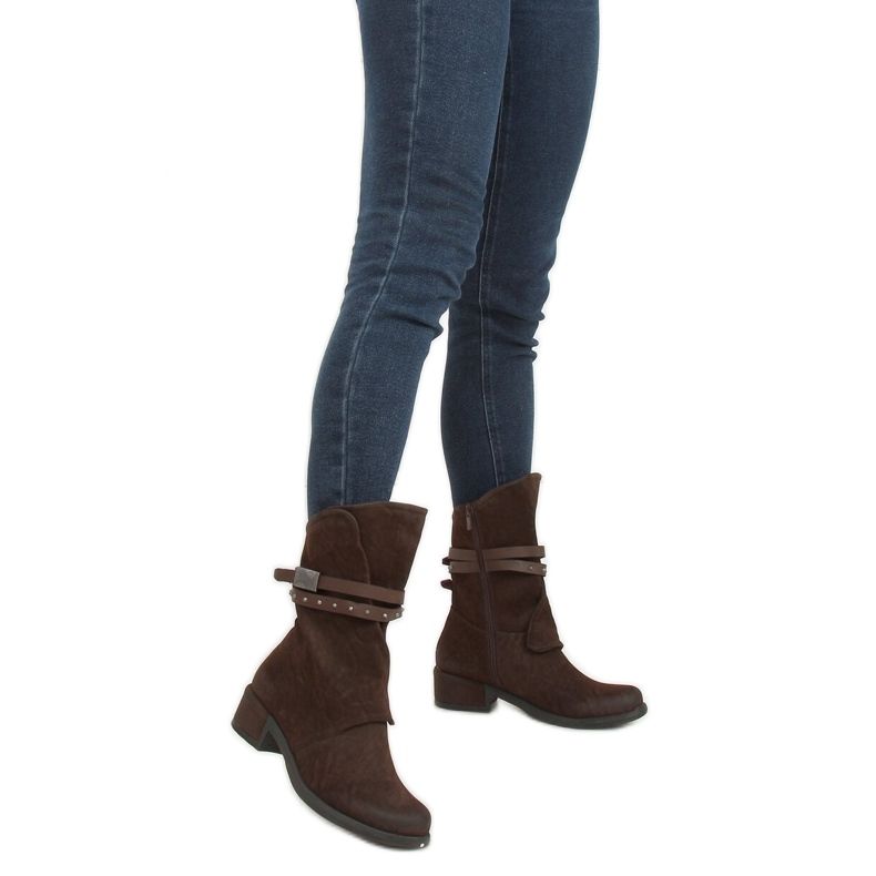 Brown ST-05P Brown military women's boots