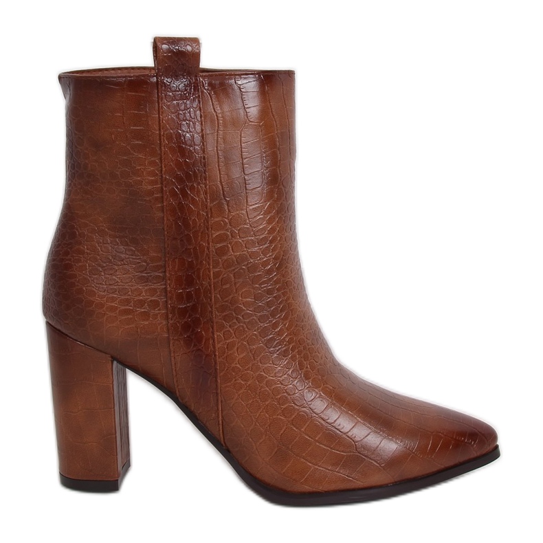 High-heeled boots, brown snake skin RB54 Camel High-heeled boots, brown snake skin RB54 Camel