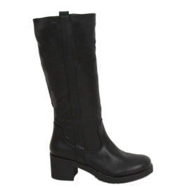 Black military boots J19-37 Black