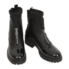 Black lacquered boots NS178P Black