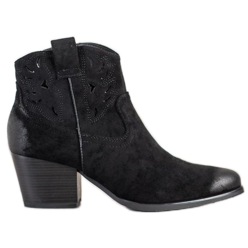 VINCEZA openwork cowboy boots black