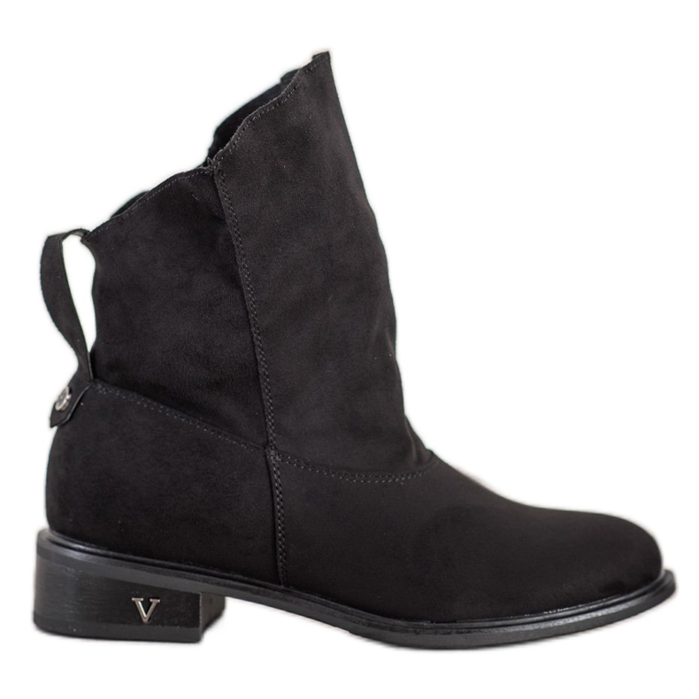VINCEZA slip-on boots black VINCEZA slip-on boots black