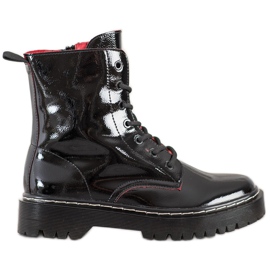 VINCEZA lacquered workers black VINCEZA lacquered workers black